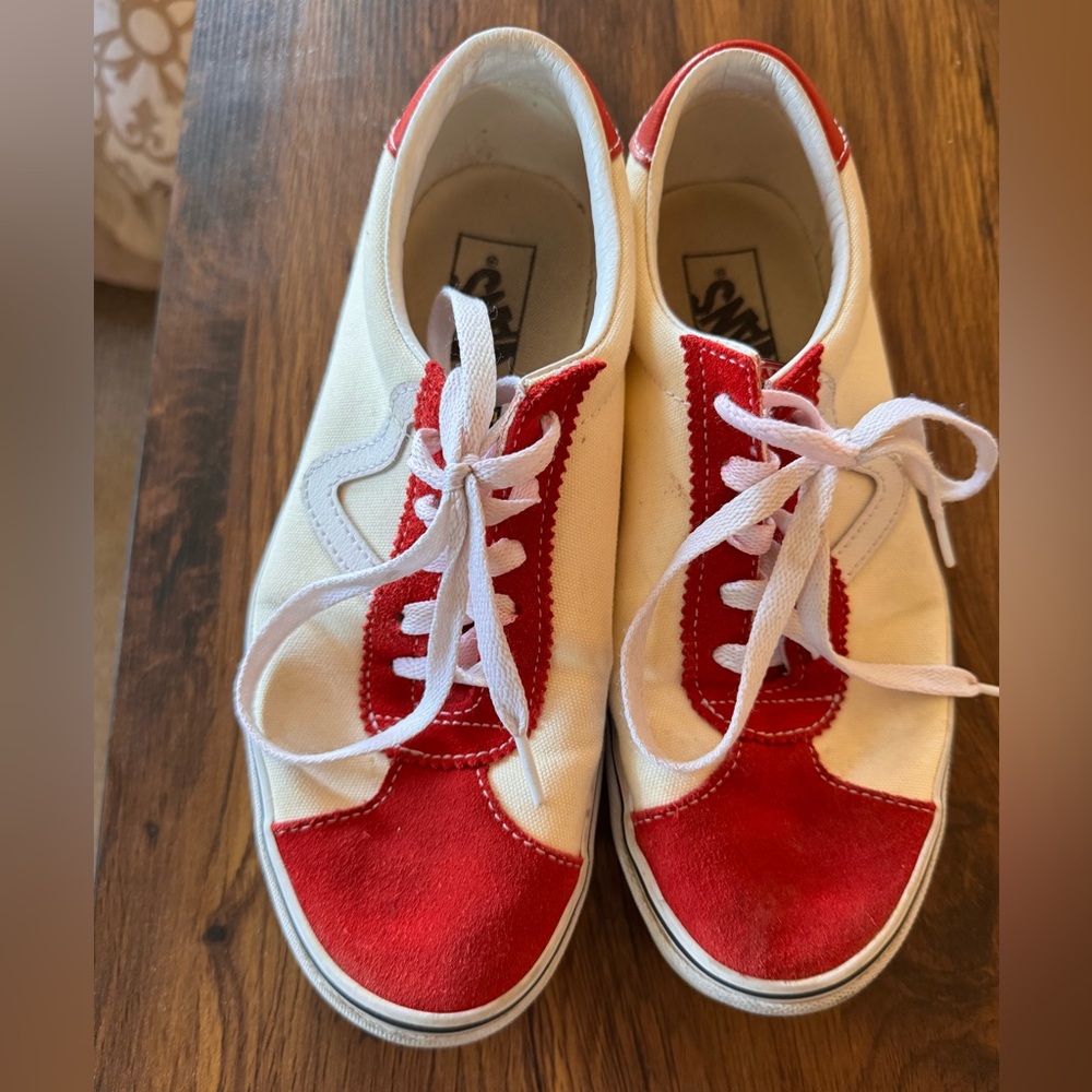 Vans Crimson and Cream Suede & Canvas Sneakers